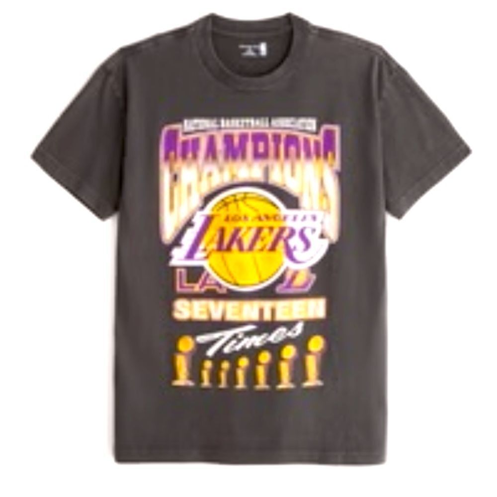 Abercrombie Fitch  T-Shirt Men's M Los Angeles Lakers Graphic Tee Basketball